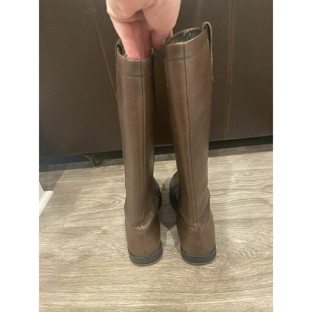 Hogan Dark Brown Women's Leather Riding Boots EURO - Picture 4 of 11